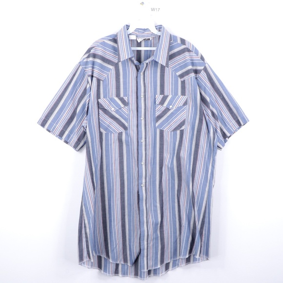 80s Mens XL Double Pocket Pearl Snap Western Shirt - Picture 1 of 14